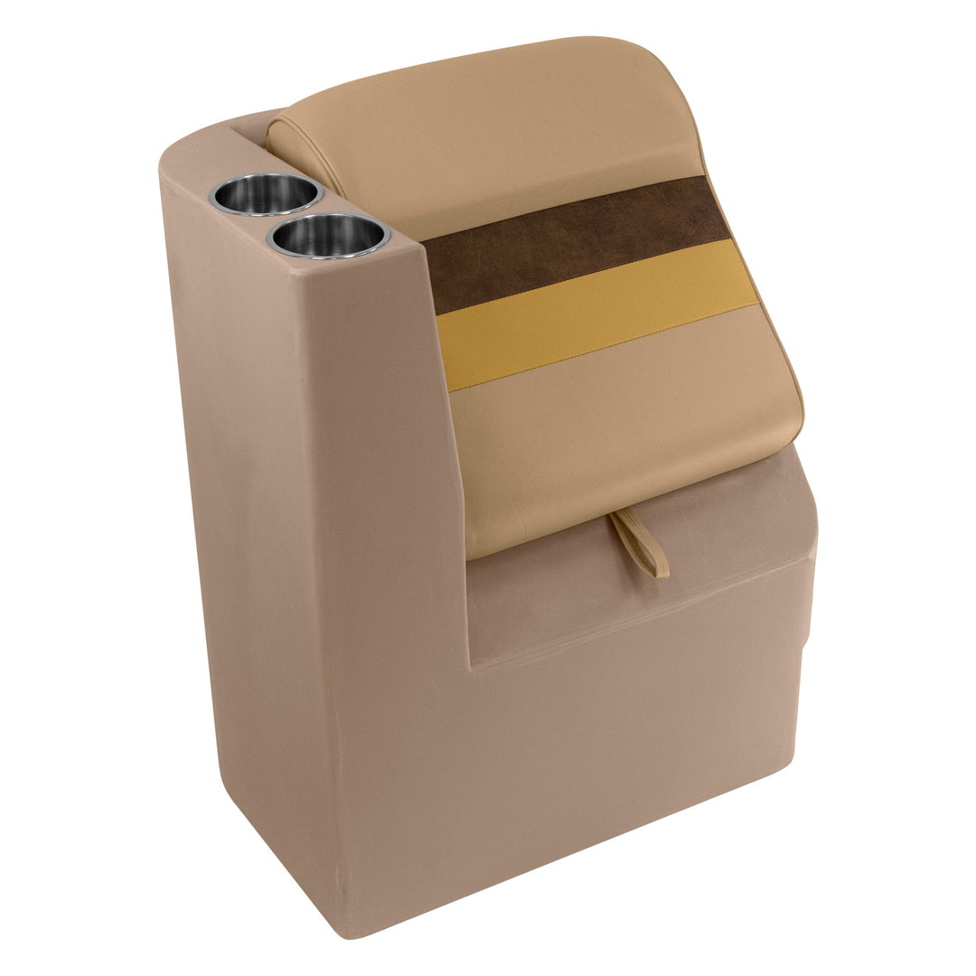 Wise 8WD1305L Deluxe Series Pontoon Left Radius Lean Back Recliner Deluxe Pontoon Wise Pontoon Sand • Chestnut • Gold