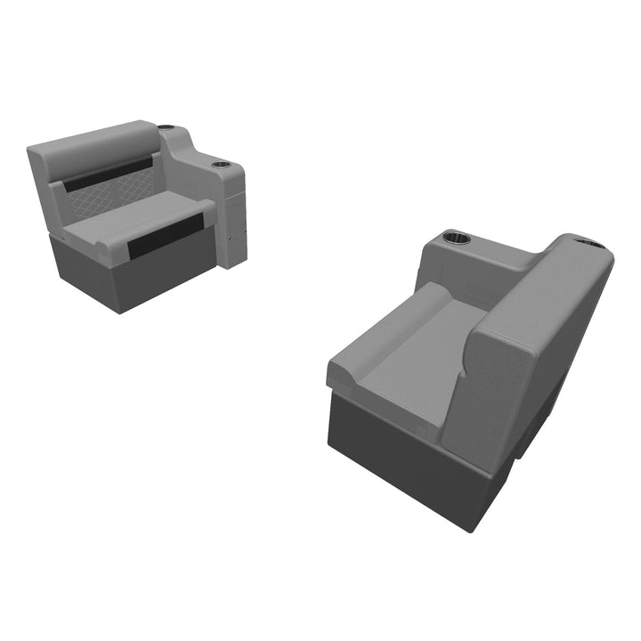 Wise DLX Series Pontoon - 28" Bench & Arm Rest Package Boatseats Marble • Reef Stone 
