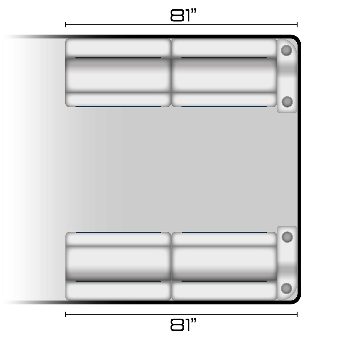Wise DLX Series Pontoon - 37" Bench w/ Double Arm Rests Package Boatseats White • Mariner Blue 