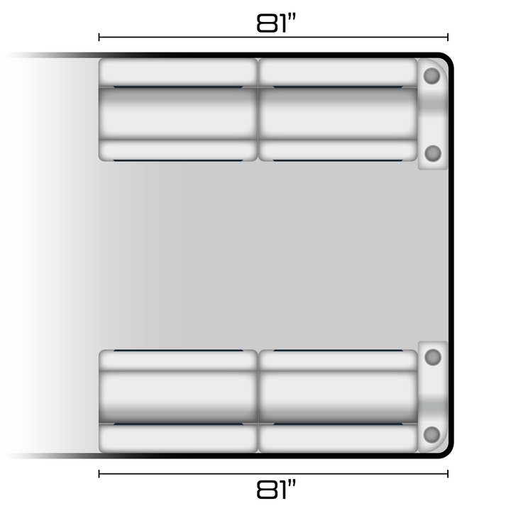 Wise DLX Series Pontoon - 37" Bench w/ Double Arm Rests Package Boatseats White • Mariner Blue 