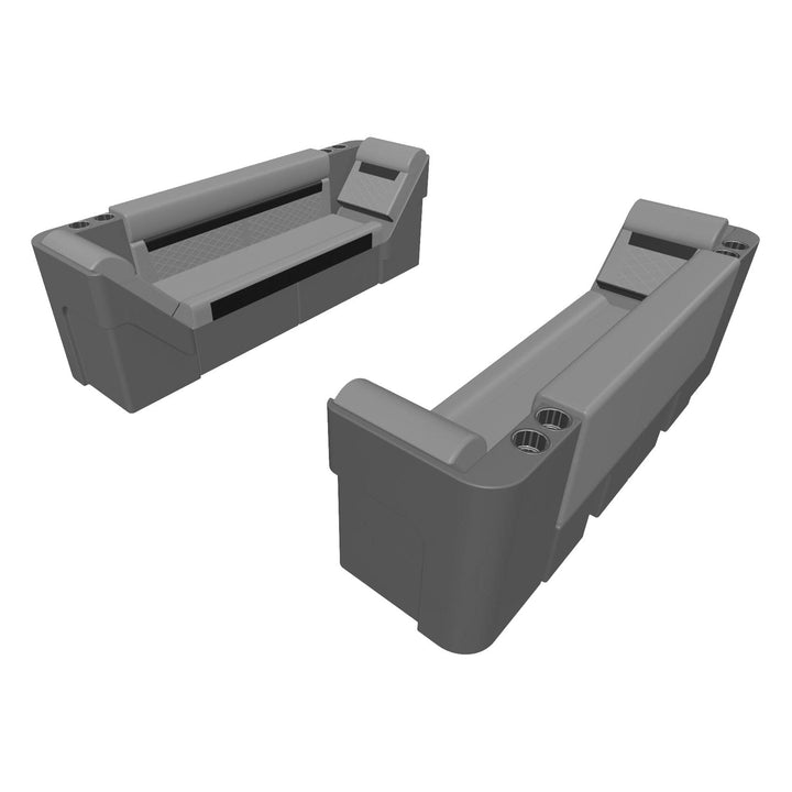 Wise DLX Series Pontoon - 55" Bench w/ Double Lean Backs Package Boatseats Marble • Reef Stone 