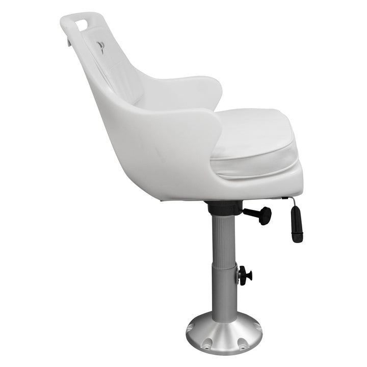 Wise 8WD015-6-710 Standard Pilot Chair & Cushions w/ Adjustable Pedestal & Seat Slide Mount Offshore Seating Boatseats 