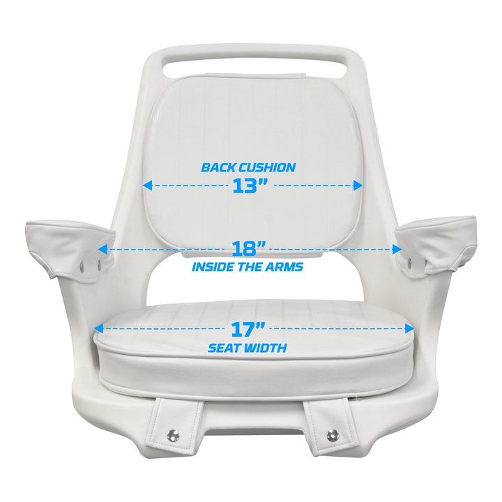 Wise 8WD1007-6-710 Captains Chair & Cushions w/ Adjustable Pedestal & Seat Slide Mount Offshore Seating Boatseats 