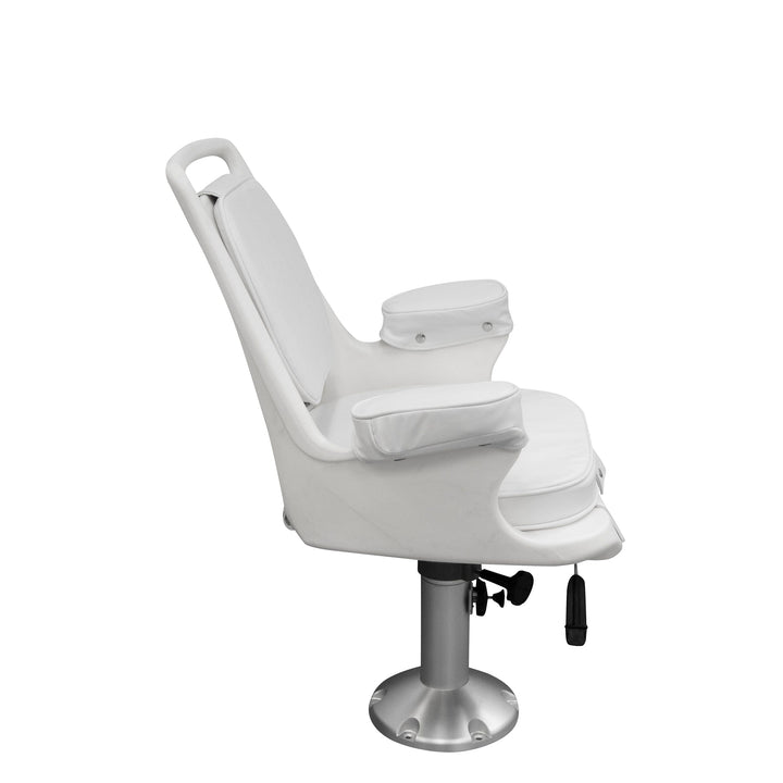 Wise 8WD1007-6-710 Captains Chair & Cushions w/ Adjustable Pedestal & Seat Slide Mount Offshore Seating Boatseats 