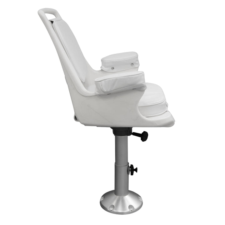 Wise 8WD1007-7-710 Captains Chair & Cushions w/ Adjustable Pedestal & Seat Spider Mount Offshore Seating Boatseats 