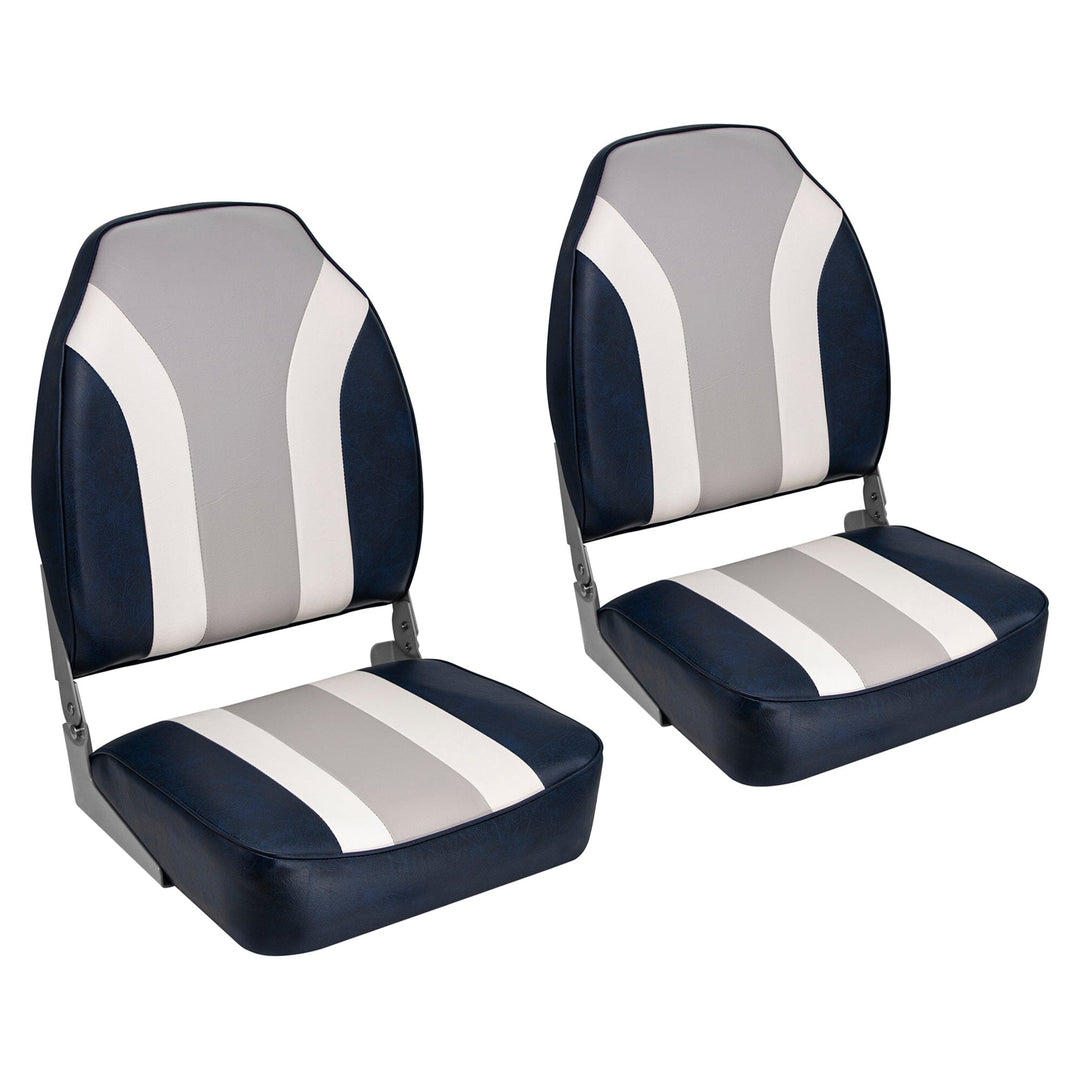 Wise 8WD1062 High Back Fishing Seat - Double Pack Bundle Bundle Navy • White • Grey 