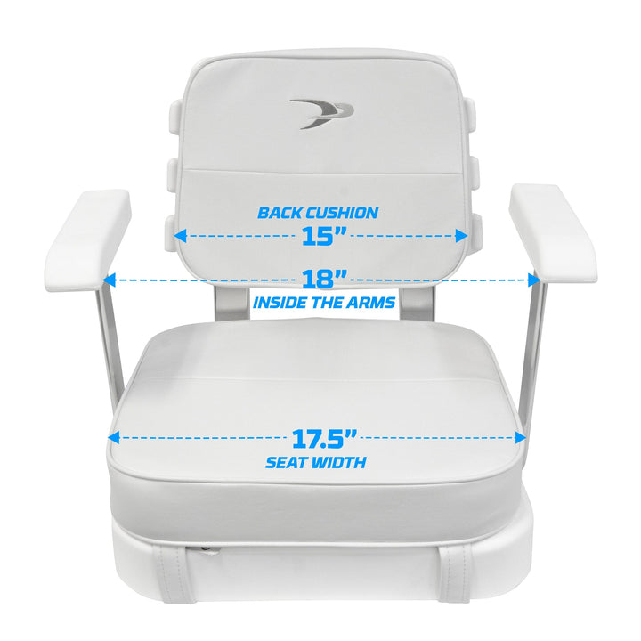 Wise 8WD562 Ladderback Helm Chair w/ Molded Armrests Offshore Seating Boatseats 