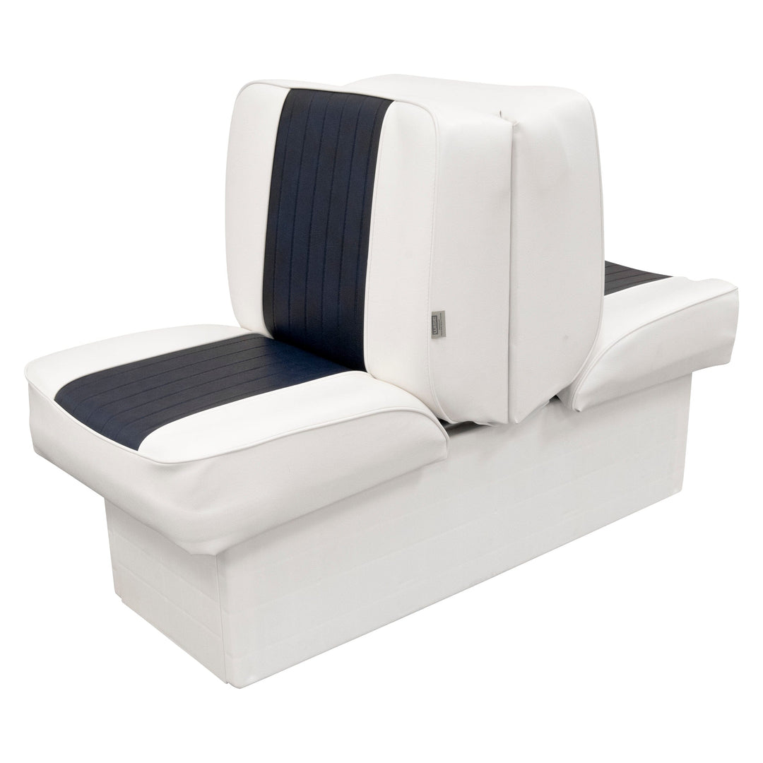 Wise 8WD707P-1 Deluxe Series Back to Back Lounge Seat | Two Tone Colors Jump / Lounge Boatseats White • Navy 