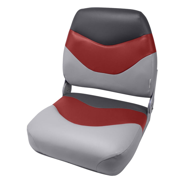 Wise 8WD999 Tracker Style Mid Back Fishing Seat Closeout Wise Marine Marble • Dark Red • Charcoal 