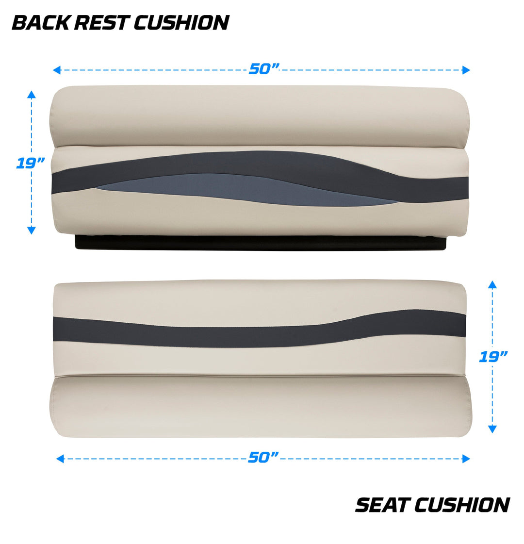 Wise BM1145-2 Premier Pontoon 50" Bench Cushion Set Premier Cushion Sets Wise Pontoon 