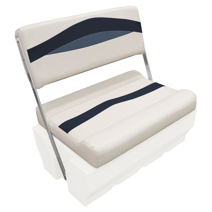 Wise BM1152-2 Premier Pontoon Flip Flop Cushion Set Premier Cushion Sets Wise Pontoon Platinum • Spectra Navy • Cobalt 