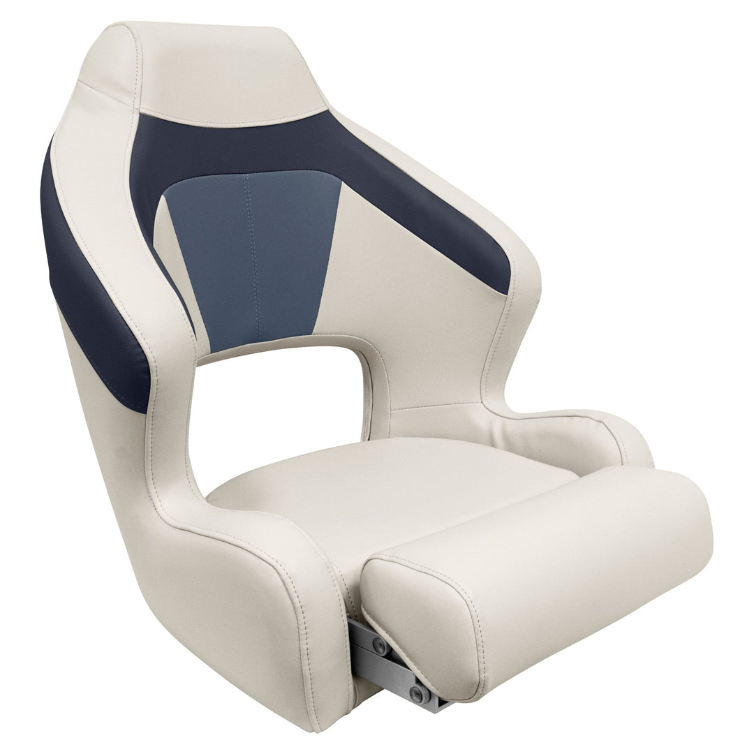 Wise BM3338 Premier Pontoon XL Bucket Seat w/ Flip Up Bolster Premier Pontoon WisePontoon Platinum • Spectra Navy • Cobalt 