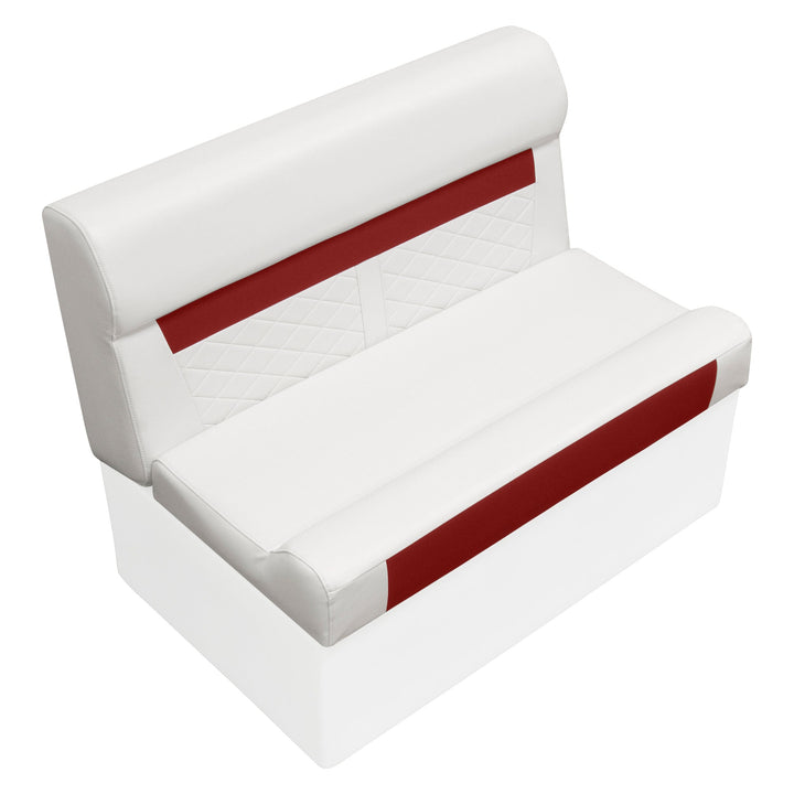 Wise DLX100 - DLX Series Pontoon 37" Bench Cushion Set DLX Pontoon Boatseats White • Crimson Red 