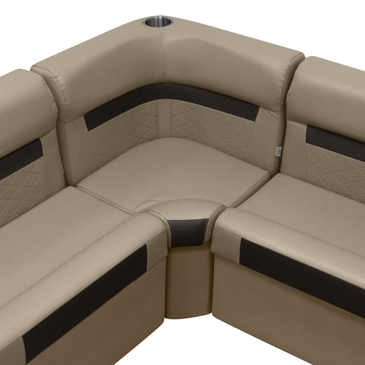 Wise DLX133 - DLX Series Pontoon Corner Section Cushion & Base Package DLX Pontoon Boatseats 