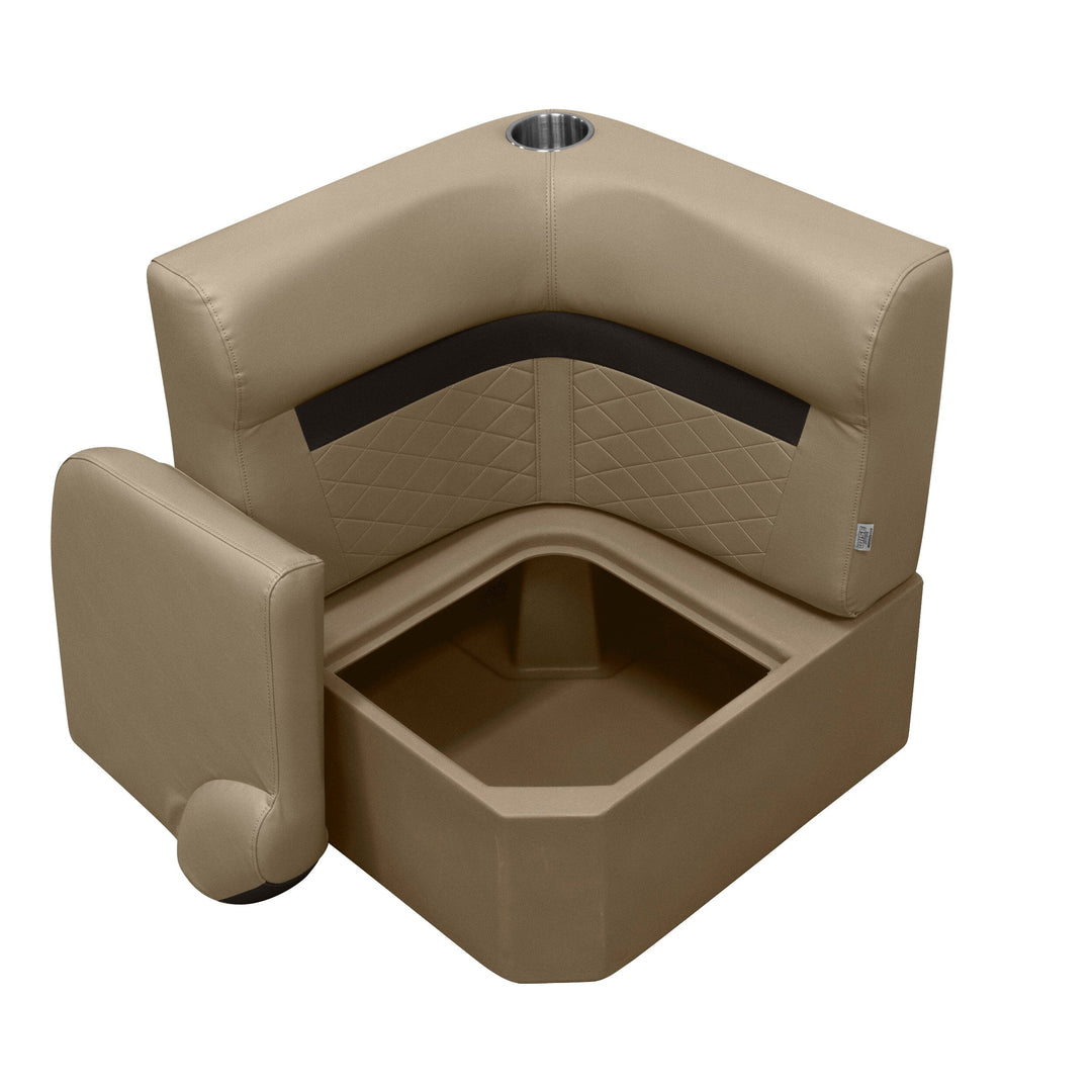Wise DLX133 - DLX Series Pontoon Corner Section Cushion & Base Package DLX Pontoon Boatseats 