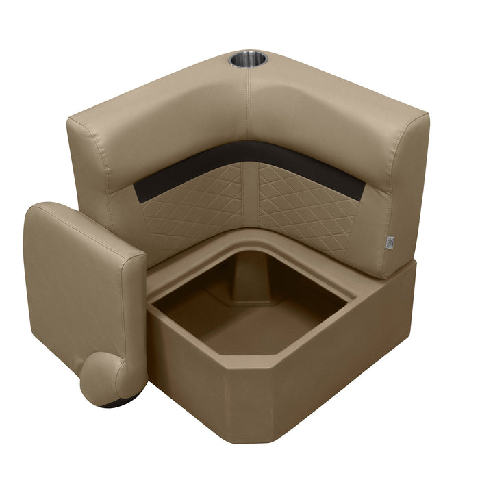 Wise DLX133 - DLX Series Pontoon Corner Section Cushion & Base Package DLX Pontoon Boatseats 