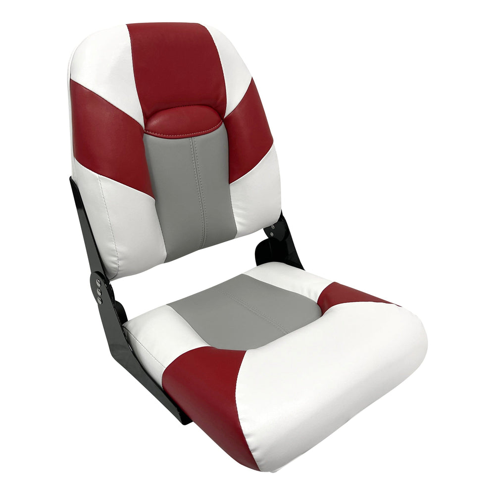 Wise 1461 Baja Series High Back Fishing Seat New for 2023 Wise Marine Brite White • Grey • Dark Red 