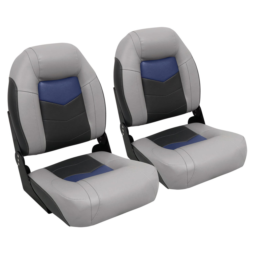 Wise 3304 Pro Angler Tour High Back Boat Seat - Double Pack Bundle Wise Marine Marble • Blueberry • Charcoal 