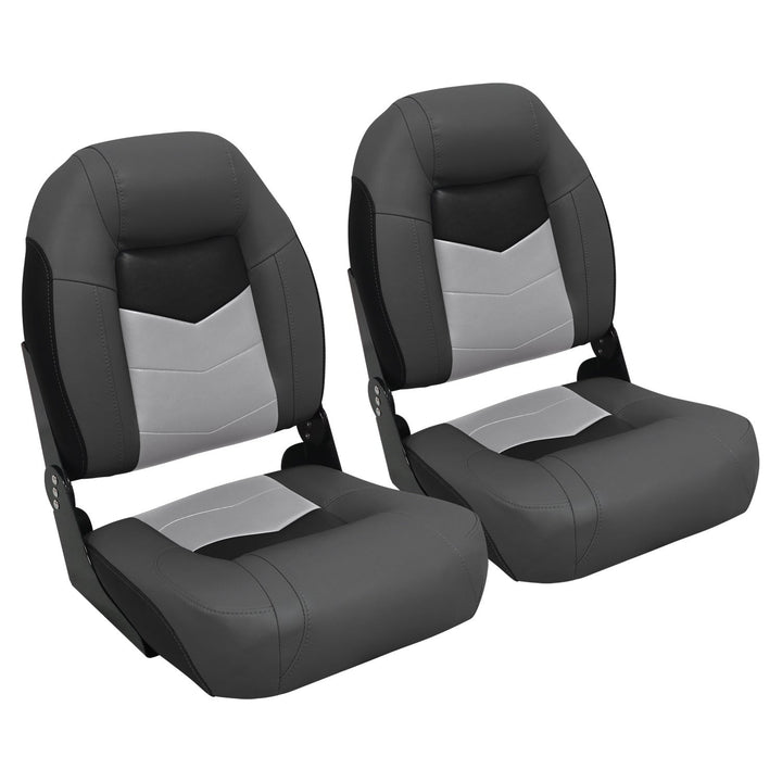 Wise 3304 Pro Angler Tour High Back Boat Seat - Double Pack Bundle Wise Marine Charcoal • Marble • Black 