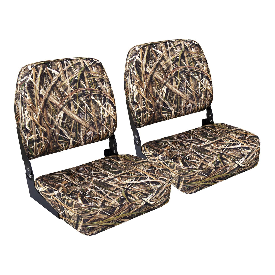 Wise 8WD618PLS Low Back Camo Seat - Double Pack Bundle Wise Marine Mossy Oak Shadowgrass Blades 